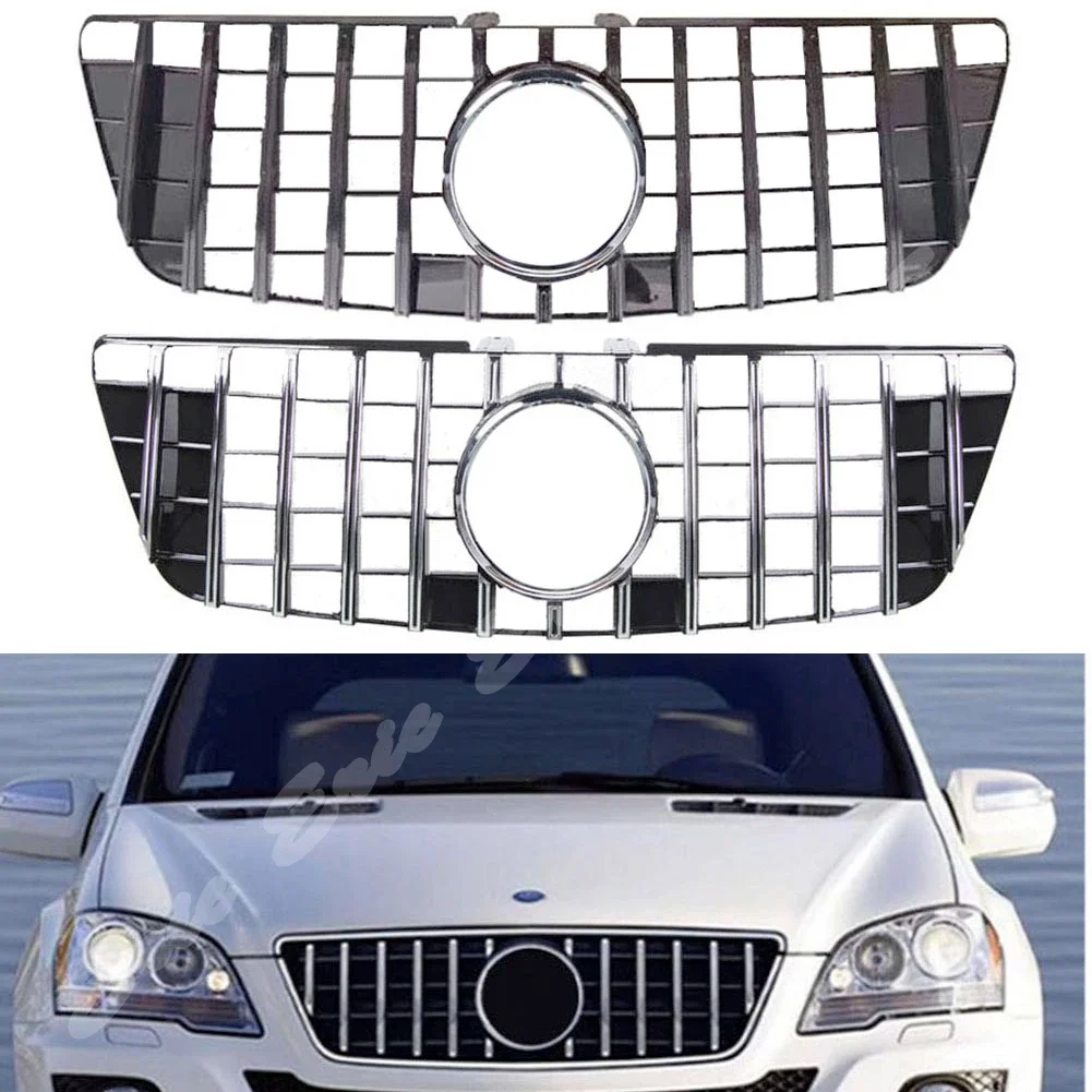 Front Racing Billet Bumper Grille Upper Cover For Mercedes-Benz W164 ML Class ML280 ML320 ML350 ML450 ML500 ML550 2009 2010 2011