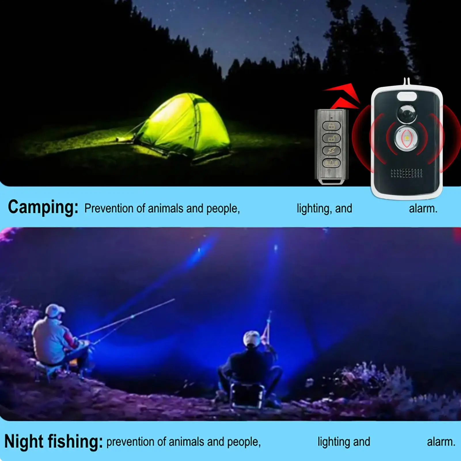Camping Perimeter Alarm 125Db High-Volume Motion Sensor Perimeter Trip Alarm Effortless Setup Portable Anti-Theft Alert System - view 2