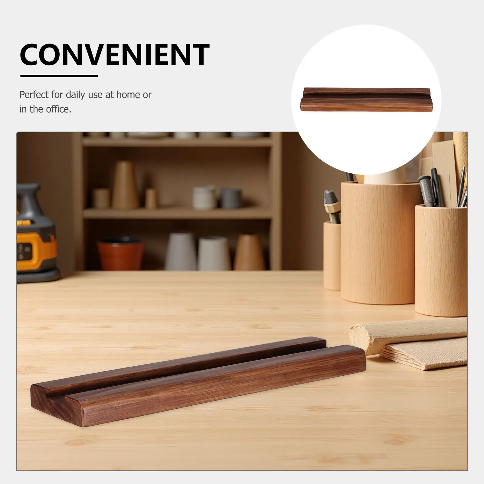 Wooden Floor Mirror Stand Stable Base Anti Slip Pads Full Length Mirror Holder Support Home Office Decorative Display Rack