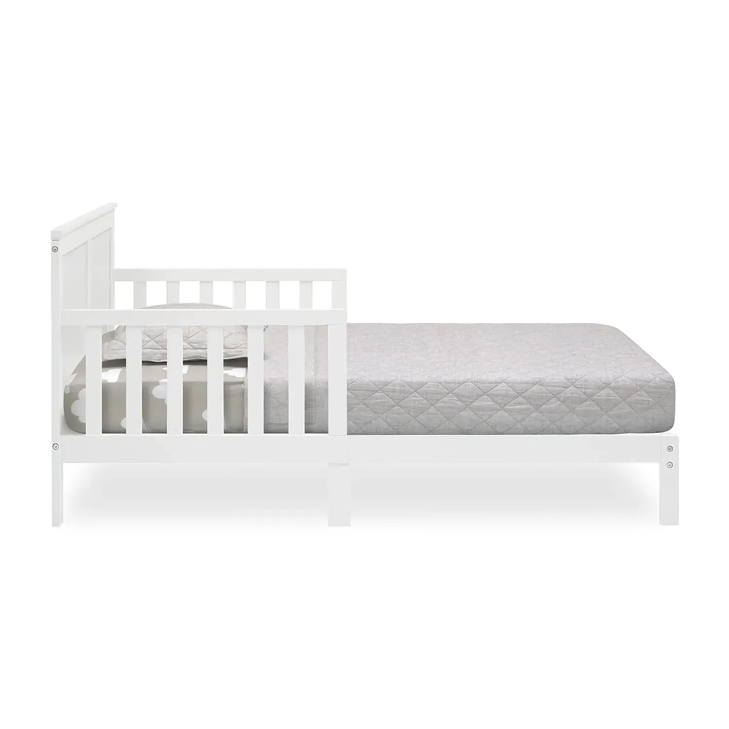 Cama infantil de madera Collins, certificación Greenguard Gold, Bianca White