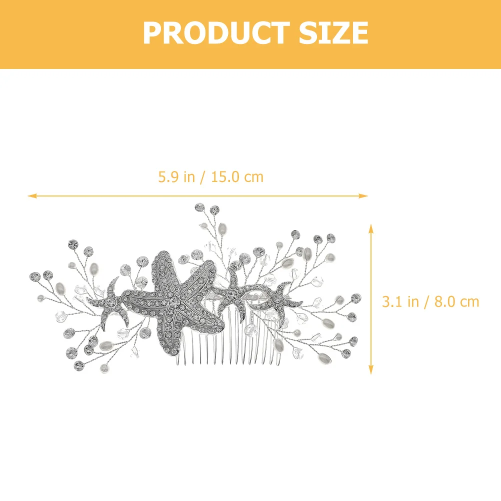 مشط شعر لؤلؤي كريستالي إكسسوارات شعر الزفاف للنساء أمشاط جانبية مزخرفة قطعة شعر من حجر الراين #2