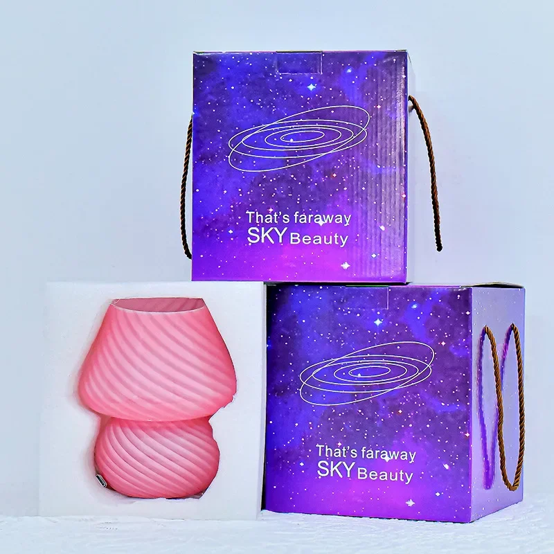 Lámpara de mesa con forma de seta, vitral, luz de mesa para dormitorio, mesita de noche, luces decorativas de escritorio, lámpara de escritorio con forma de seta