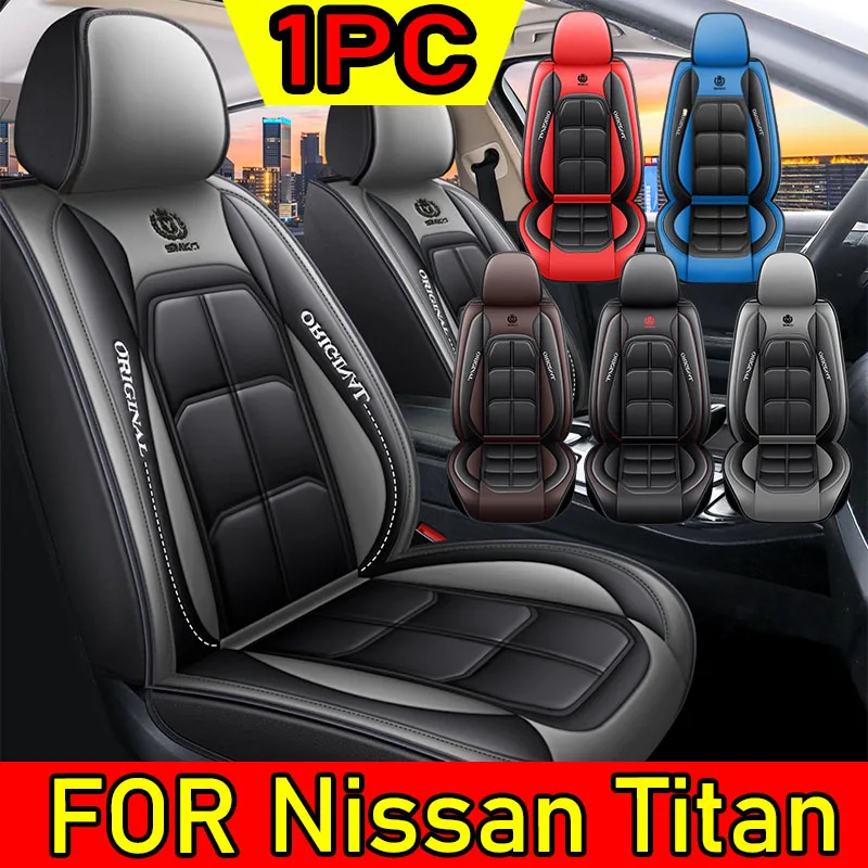 

Чехол на автомобильное сиденье для Nissan Titan, высококачественный водонепроницаемый чехол из искусственной кожи на передний ряд, полностью обернутый чехол на сиденье с мышцами, четыре сезона