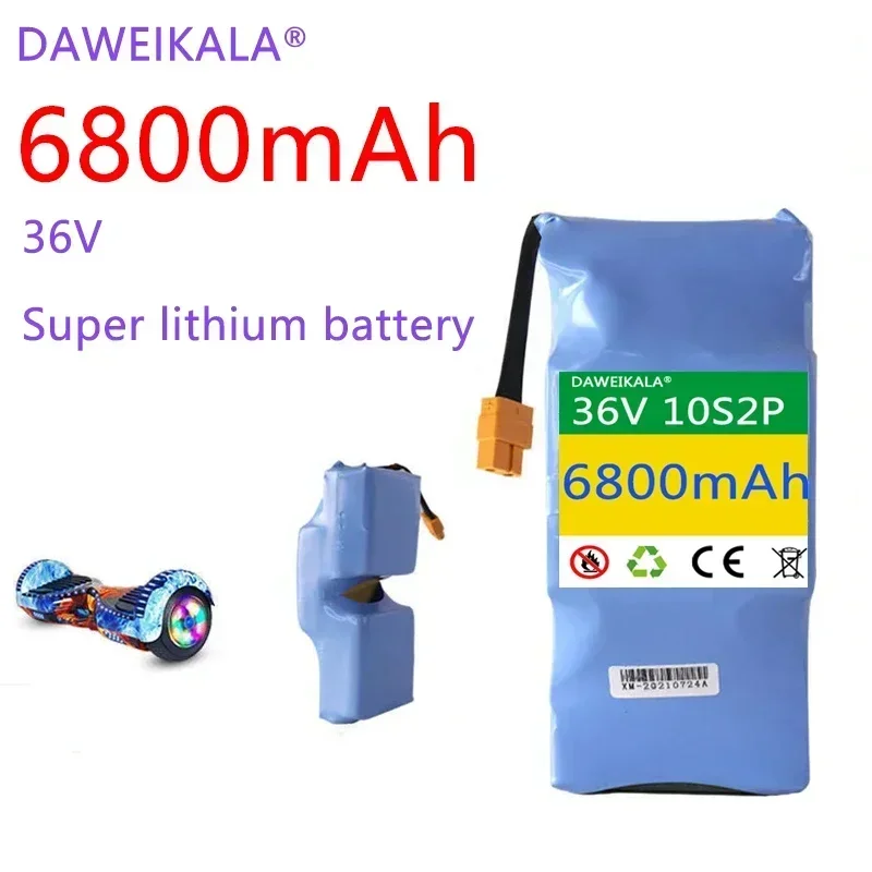 36V 6800mAh 10S2P Rechargeable Lithium-ion Battery for Electric Self-balancing Scooter,HoverBoard and Unicycle Arch shape