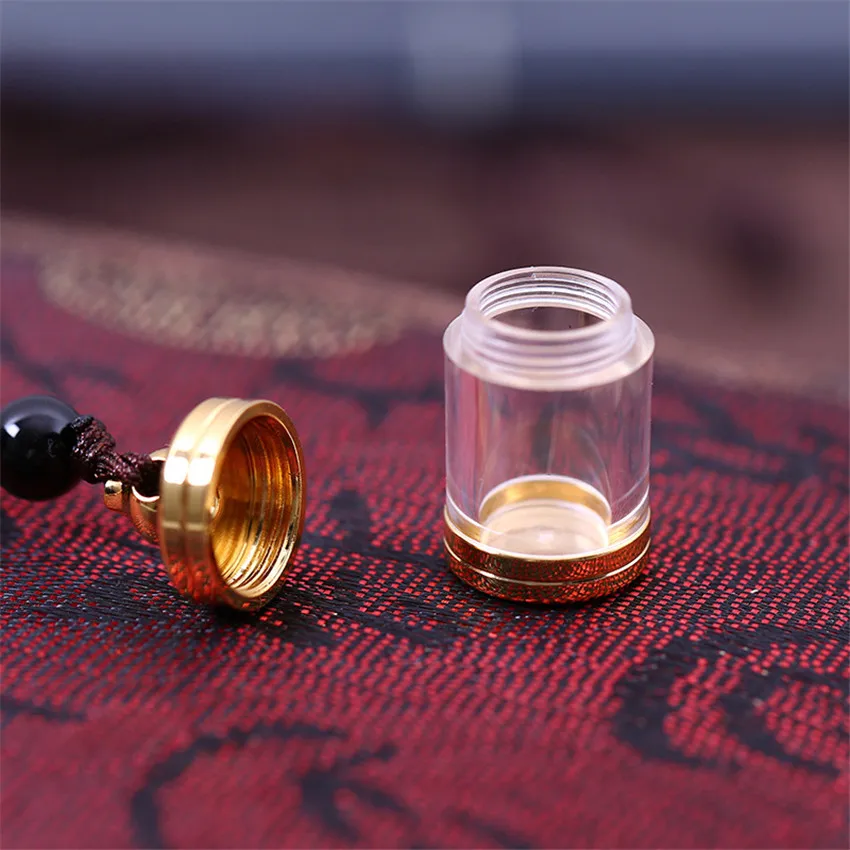 1PCS Dog Cremation Necklace Openable Acrylic Tube Put in Cinnabar Or Miniature Buddha Pendant Souvenir Jewelry