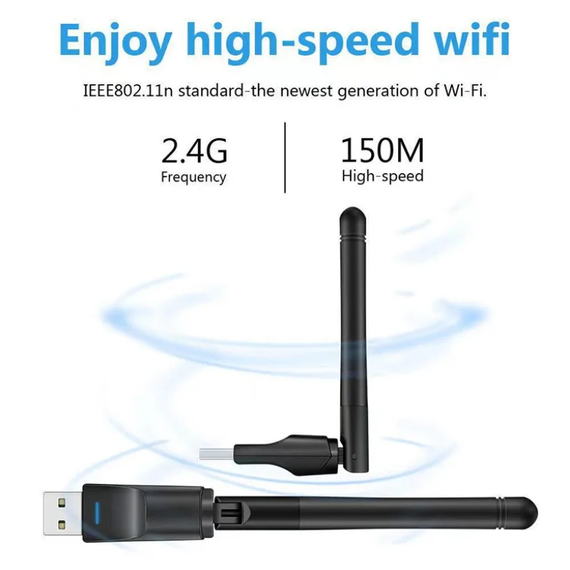 MnnWuu 150Mbps Mini USB WiFi Adapter Wireless Network Card 150M LAN Wi-Fi Receiver Dongle Antenna 2.4G 802.11b/g/n Ethernet
