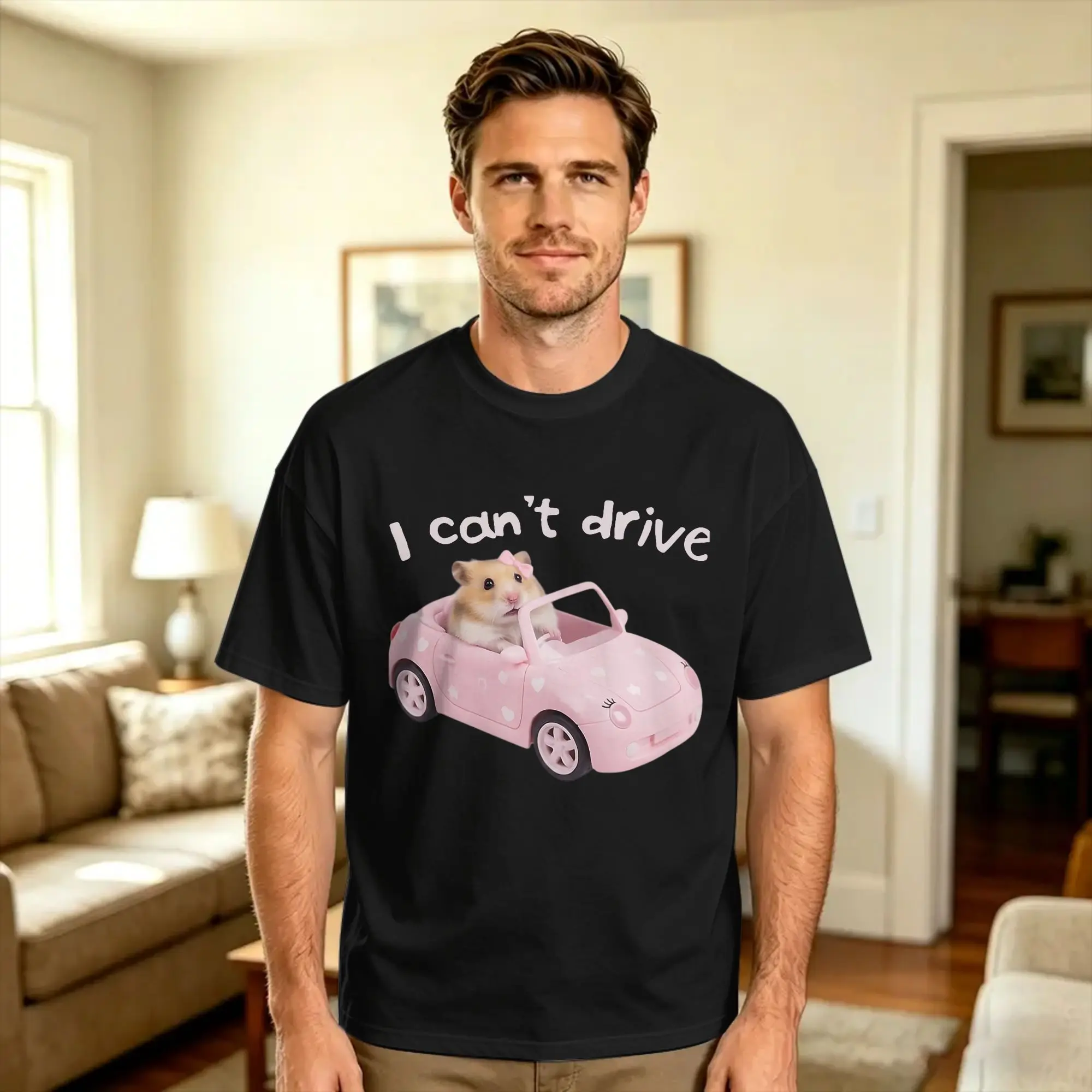 Men Women's T Shirt Hamster Pink Meme Funny Humor T Shirts Popular  Summer Tees Streetwear Cotton Tops Gift Idea