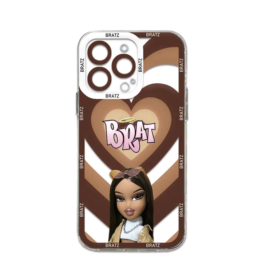 Cute Phone Case For iPhone 15 14 13 12 11 Mini Pro Max X XR XSMax 6S 6 7 8 Plus SE20 Transparent Girl Bratzs Doll Cover