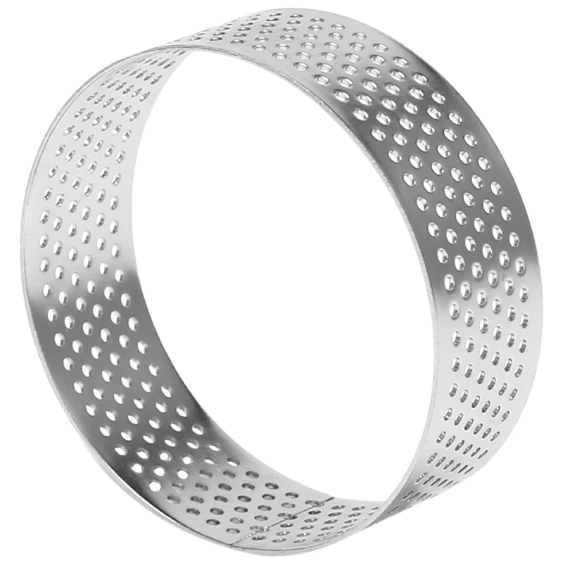 5Pcs 6Cm Circular Tart Ring Dessert Stainless Steel Perforation Fruit Pie Quiche Cake Mousse Mold Kitchen Baking Mould