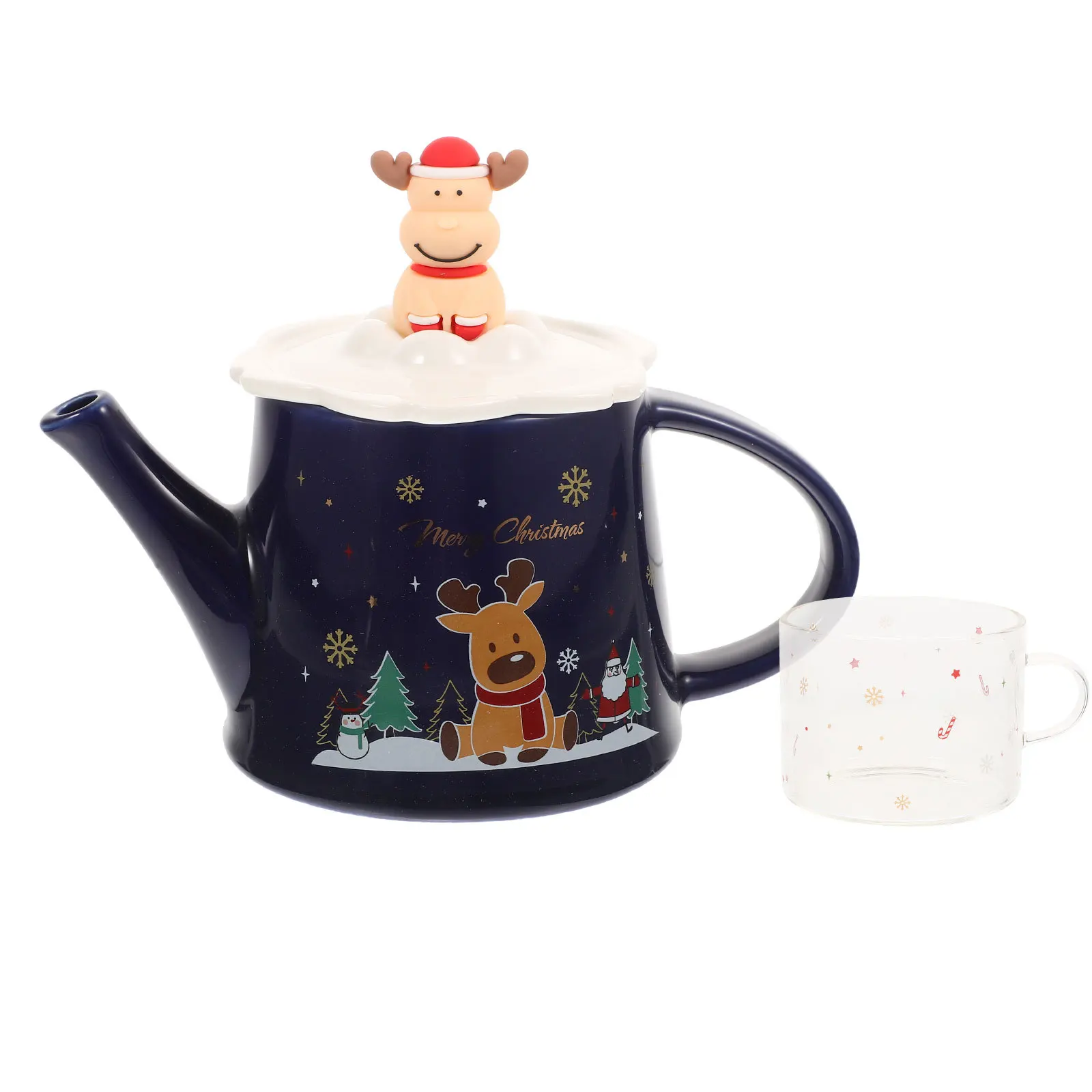 

Loose Leaf Tea Kettle Christmas Party Teaware Chinese Blue Decorative Teapot Portable Pots for