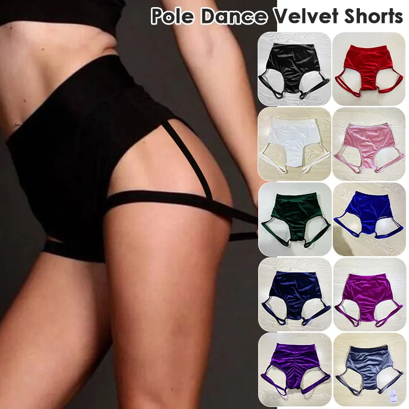 Senhora mini oco para fora calças quentes magro cintura alta shorts de veludo pólo dança sexy rave noite bar dancewear roupas desempenho palco