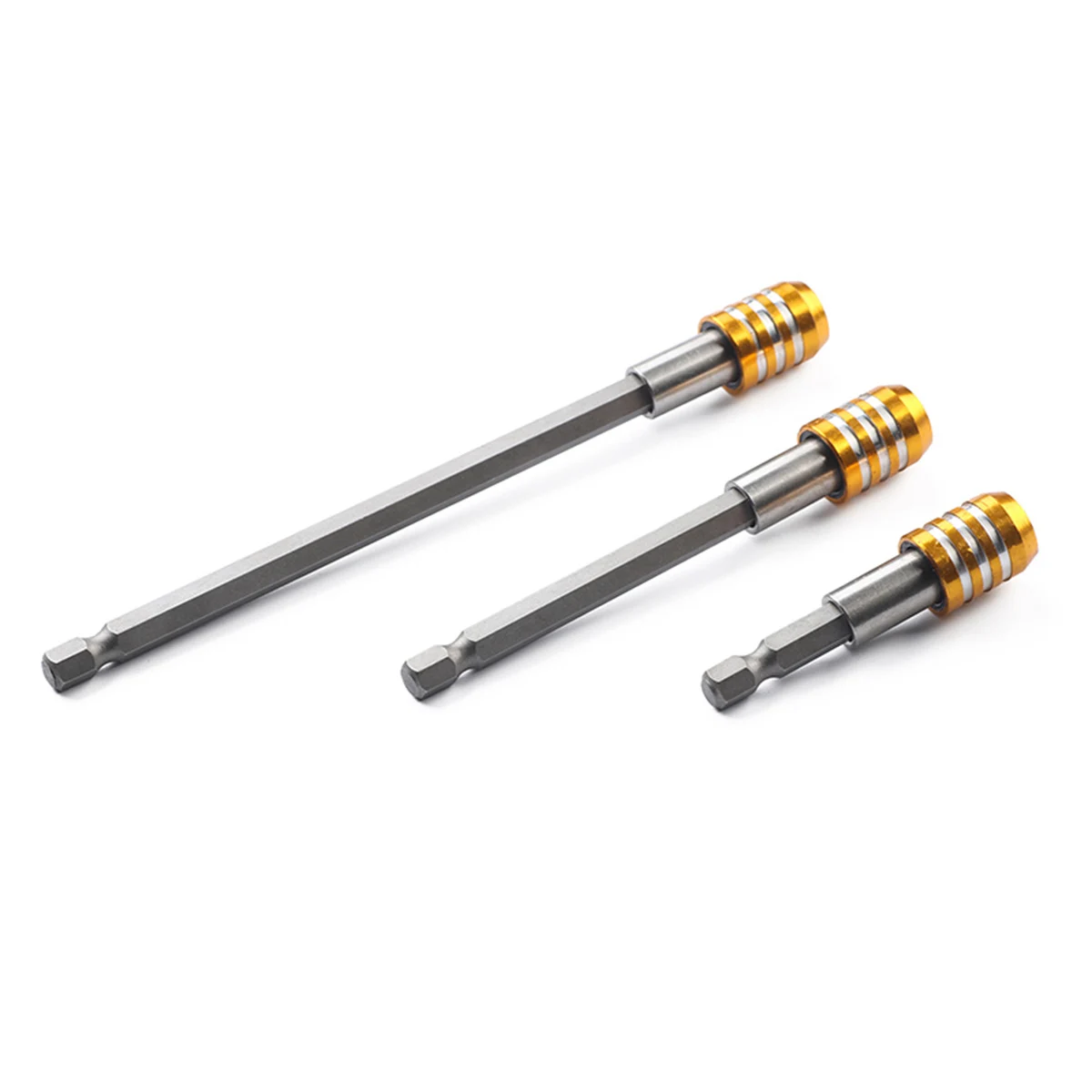 

3 pcs 1/4 Inch Magnetic Bit Extensions Drill Extension Tools Universal Impact Drivers Carbon Steel 60Mm