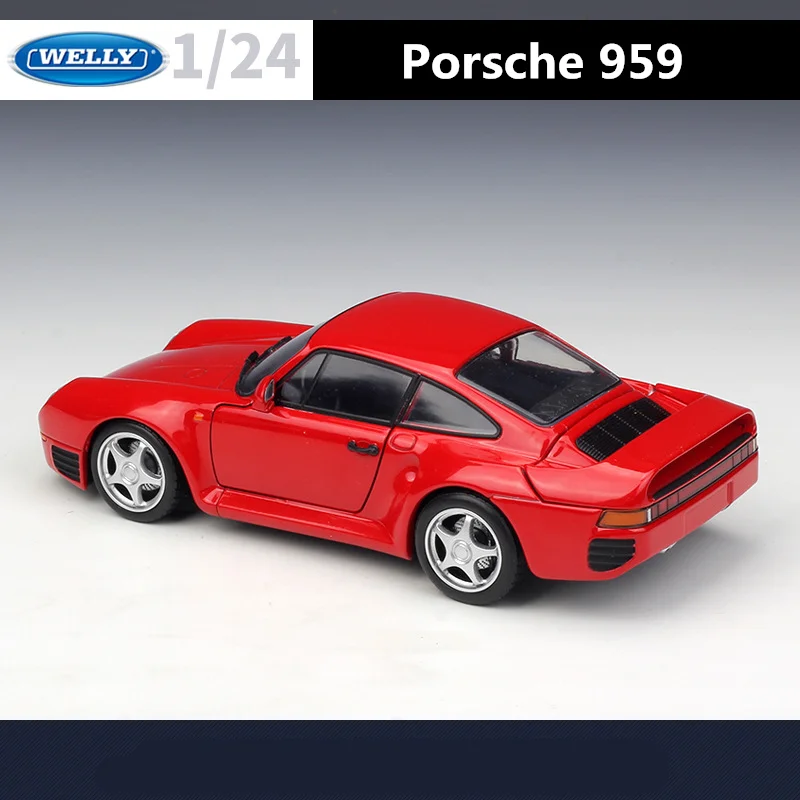 WELLY 1:24 Porsche 959 Alloy Classic Sports Car Model Diecast Metal Toy Vehicles Car Model Simulation Collection Childrens Gifts