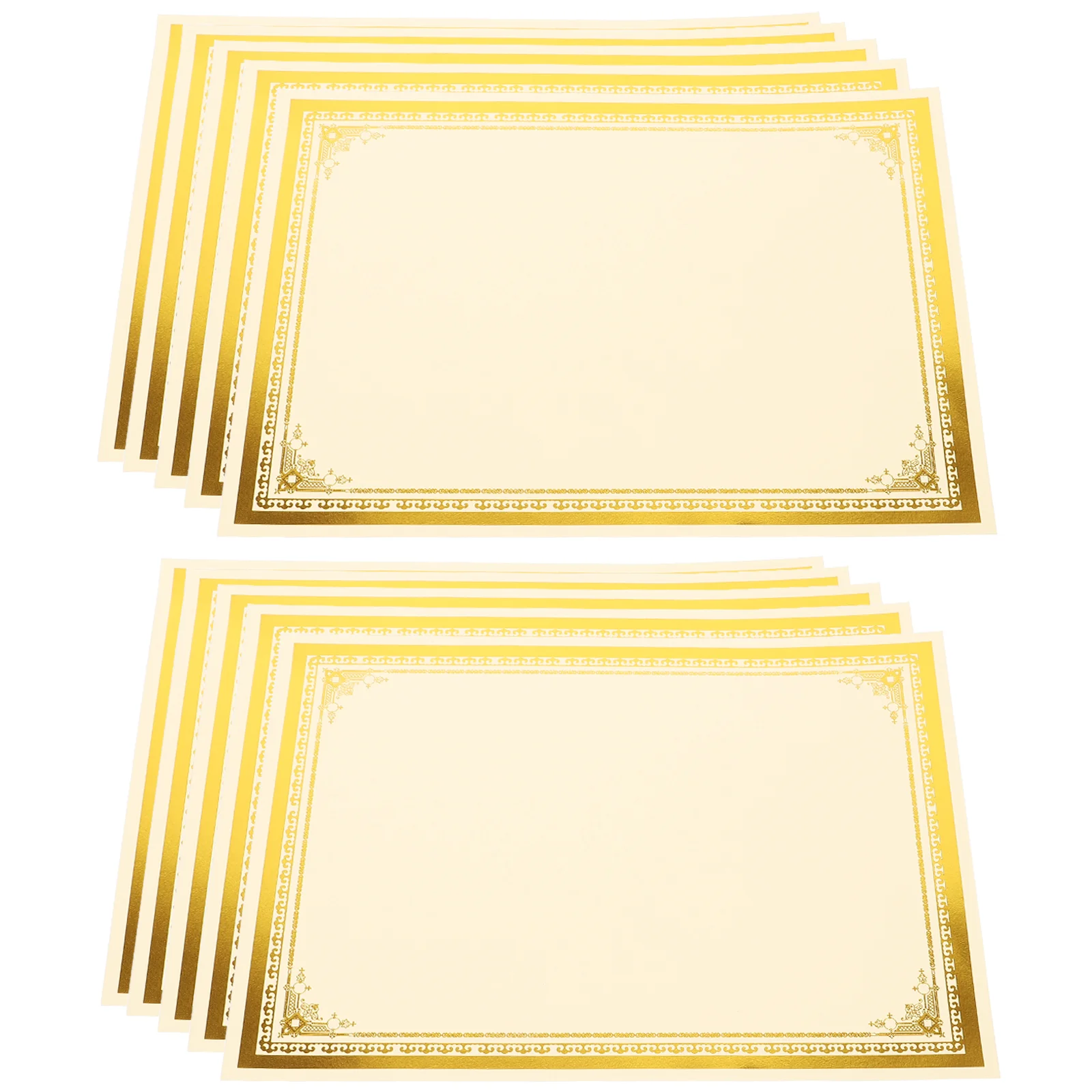 10 Sheets White Card High-end Blank Wordless Hot Stamping Certificate Inner Pages Paper Parchment