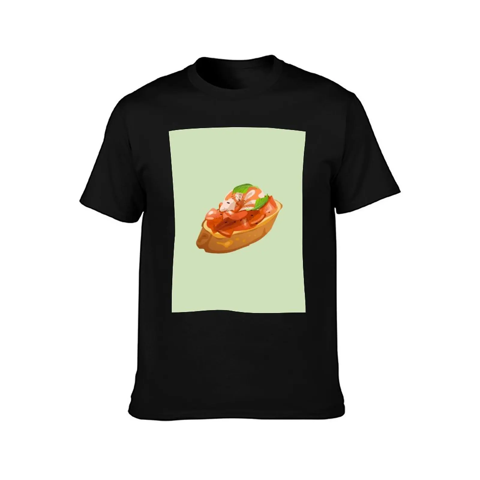 Spicy Prawn Bruschetta T-Shirt Summer Casual Cotton Tee Oversized Streetwear Tops Vintage Graphic Print Unisex Men Women