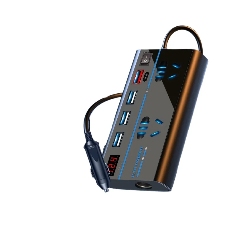 Car power inverter, charger, 12v24v to 110v220V, power conversion, type-c mobile phone fast charging