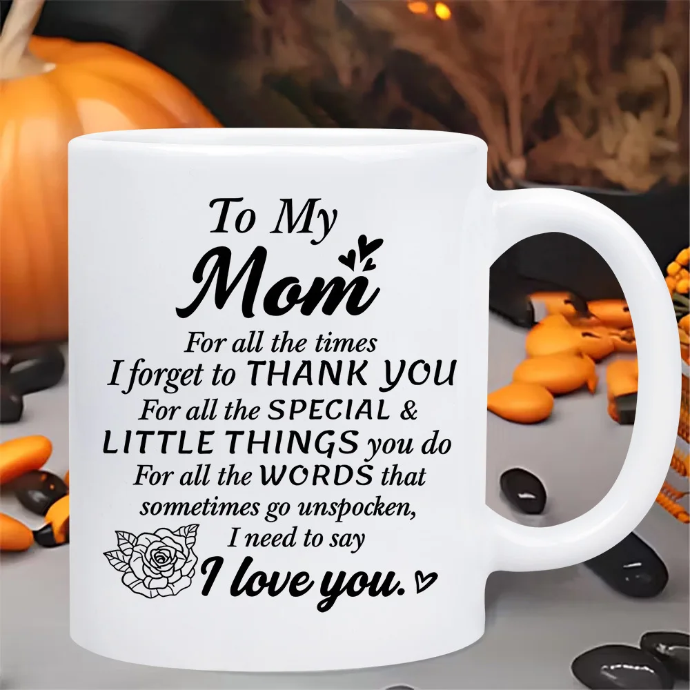 1pc 11Oz White Heartwarming Mom Mug - 