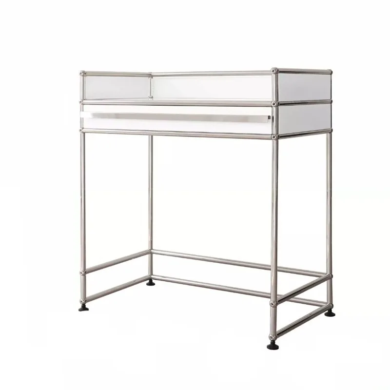 Modular stainless steel desk, household bedroom makeup table with mirror dressing table