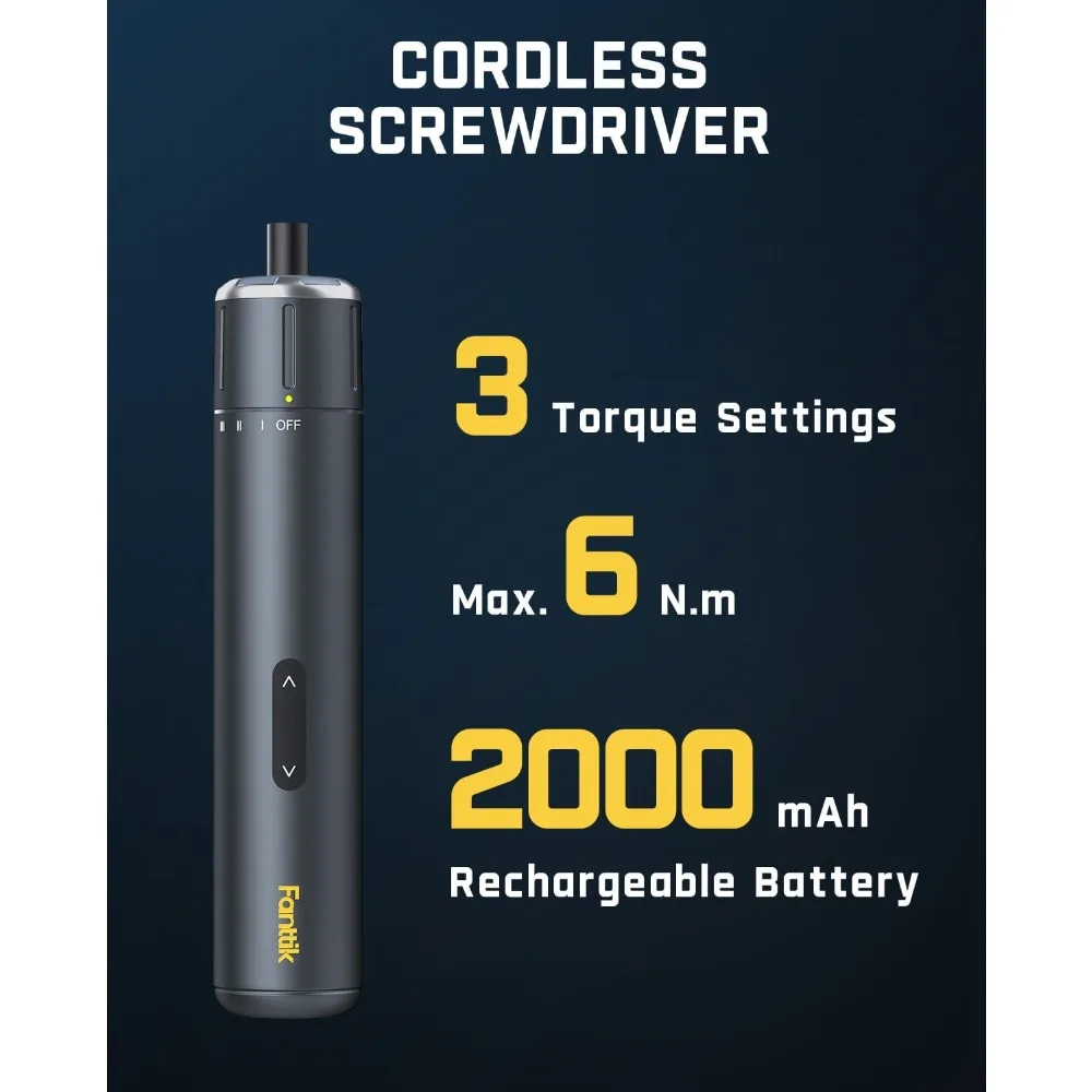 Набор инструментов для электрической отвертки S1 NEX Studio, 3 настройки крутящего момента, макс. 6 Нм, 10 магнитных битов, 7 типов инструментов, шестигранные ключи, гаечный ключ