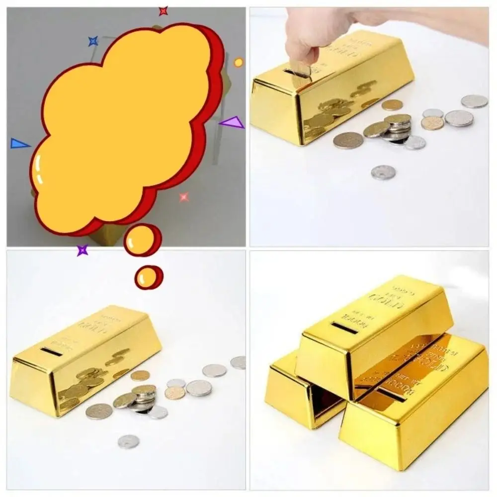 Nieuwe Gold Bullion Bar Spaarpot Simulatie Plastic Muntautomaat Bullion Spaarpot Vakantiecadeau Geldbesparende Case