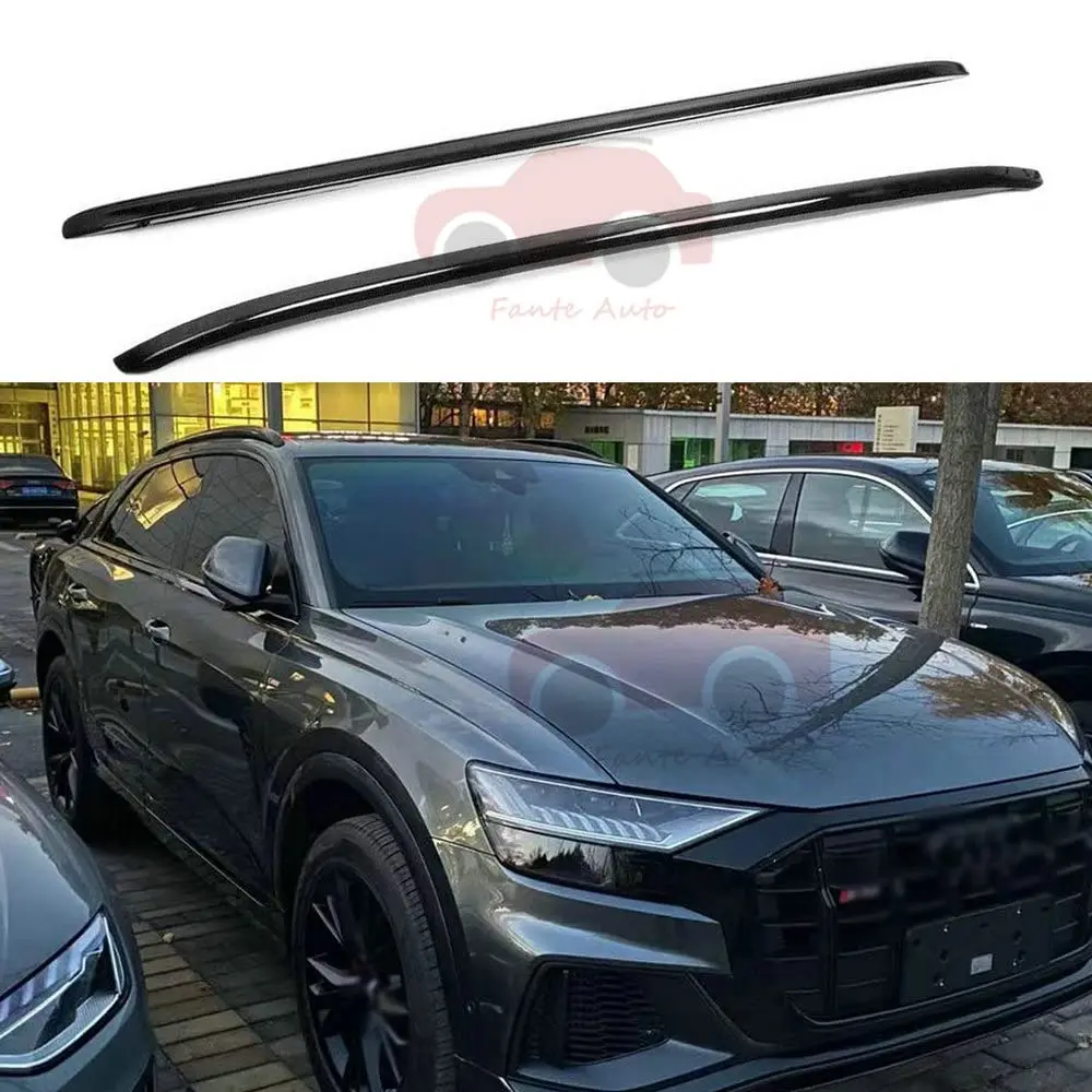 FANTE 2PCS Aluminum Roof Rail Racks Fits for Audi Q8 2019-2022 Cargo Crossbars Luggage Carrier Black Paste Without Screws