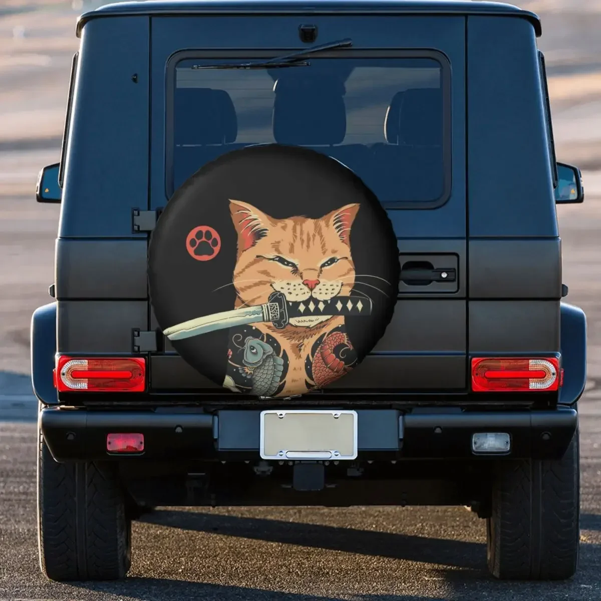 Catana Spare Tire Cover Bag Pouch for Suzuki Mitsubish Japanese Cat Samurai Dust-Proof Car Wheel Covers 14 15 16 17 Inch