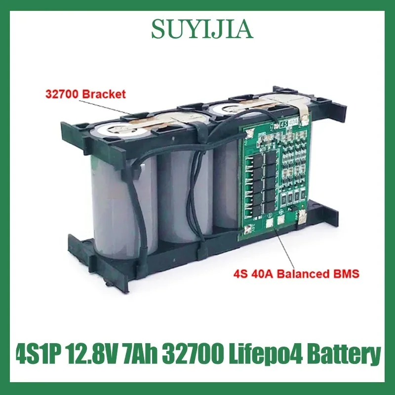 32700 4S1P 12.8V 7000mAh Battery Pack Rechargeable Balanced BMS Lifepo4 Battery Strip 4S 7A Battery Pack for Electric Model Cars