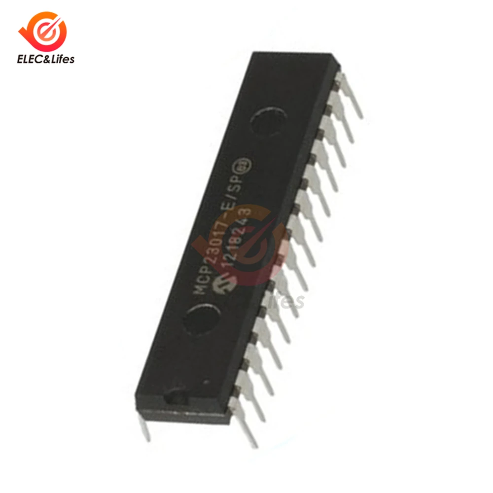 MCP23017-E/SP DIP-28 MCP23017 16-Bit I/O Expander with I2C Interface IC Diy IO Electronic