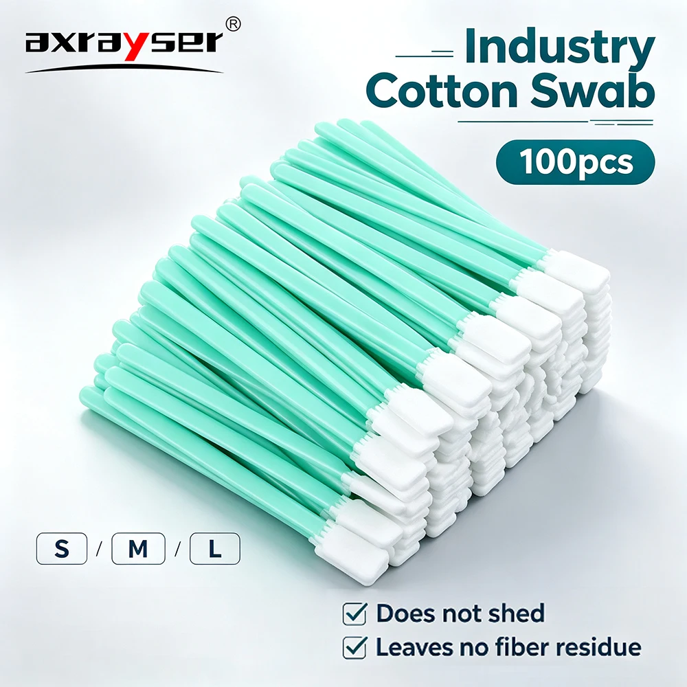 Cotton Swab 100PCS Industrial Cleaning Swabs for Laser Lens Protective Lens and Focus Lens Dust Free Sponge Tip Cleaning Tool