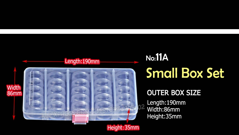 Nail Art Accessory Round Box Set, Tiny clear bottles with screw cap for DIY Cosmetics Nails Jewelry beads Crafts containers case