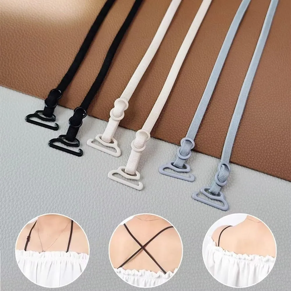 1 Pair Slim Strap Non-Slip Bra Strap Ultra Thin Elastic Strap Invisible Bra Strap Adjustable Seamless Shoulder Strap