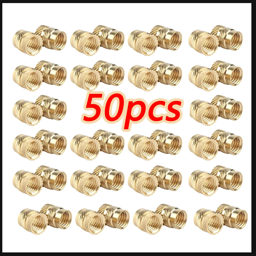 Solid Brass Insert Nut Double Twill Knurled Thread Heat Melt Injection Molding 3D Printing Embedded Nut 50PCS