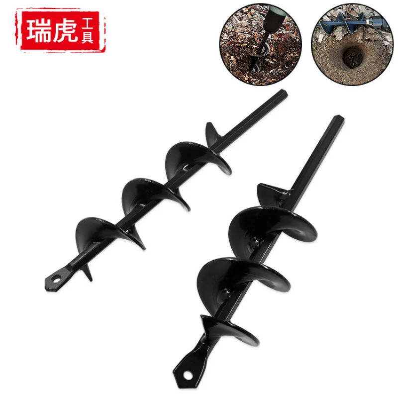 Ground drill bit, spiral rod, planting garden forest, hand-held electric drill, loosening soil, digging pits, planting seedlings