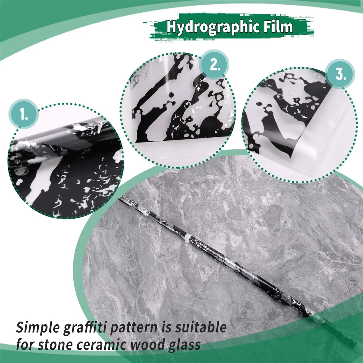 Película hidrográfica de gran oferta, impresión por transferencia de agua, inmersión hidráulica, salpicaduras, 1 metro