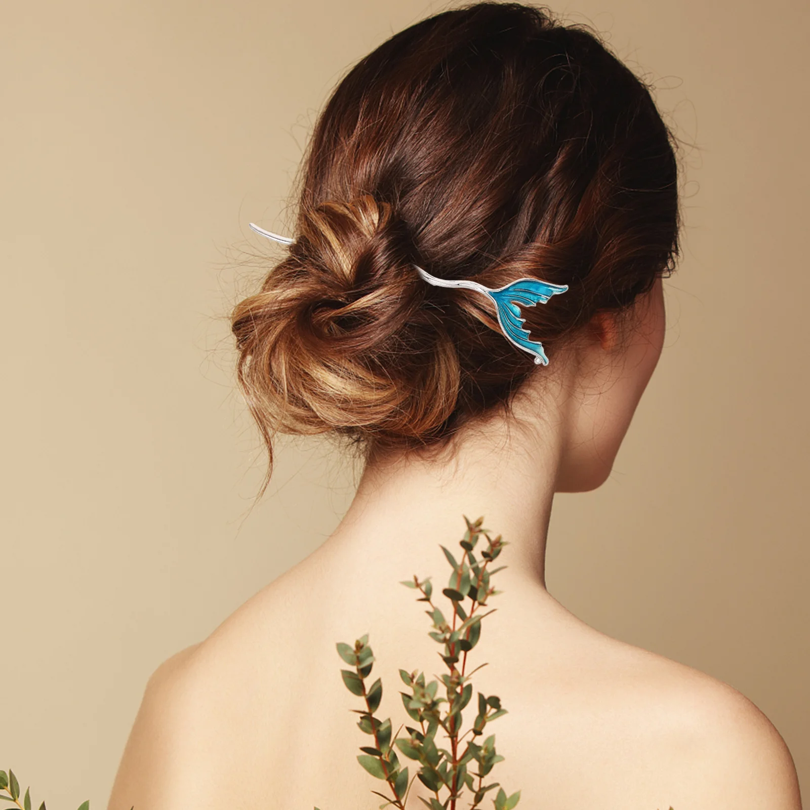 

2Pcs Alloy Fishtail Hairpins Irregular Hair Sticks Wedding Party Women Travel Hair Accessories Chinese Style Headwear