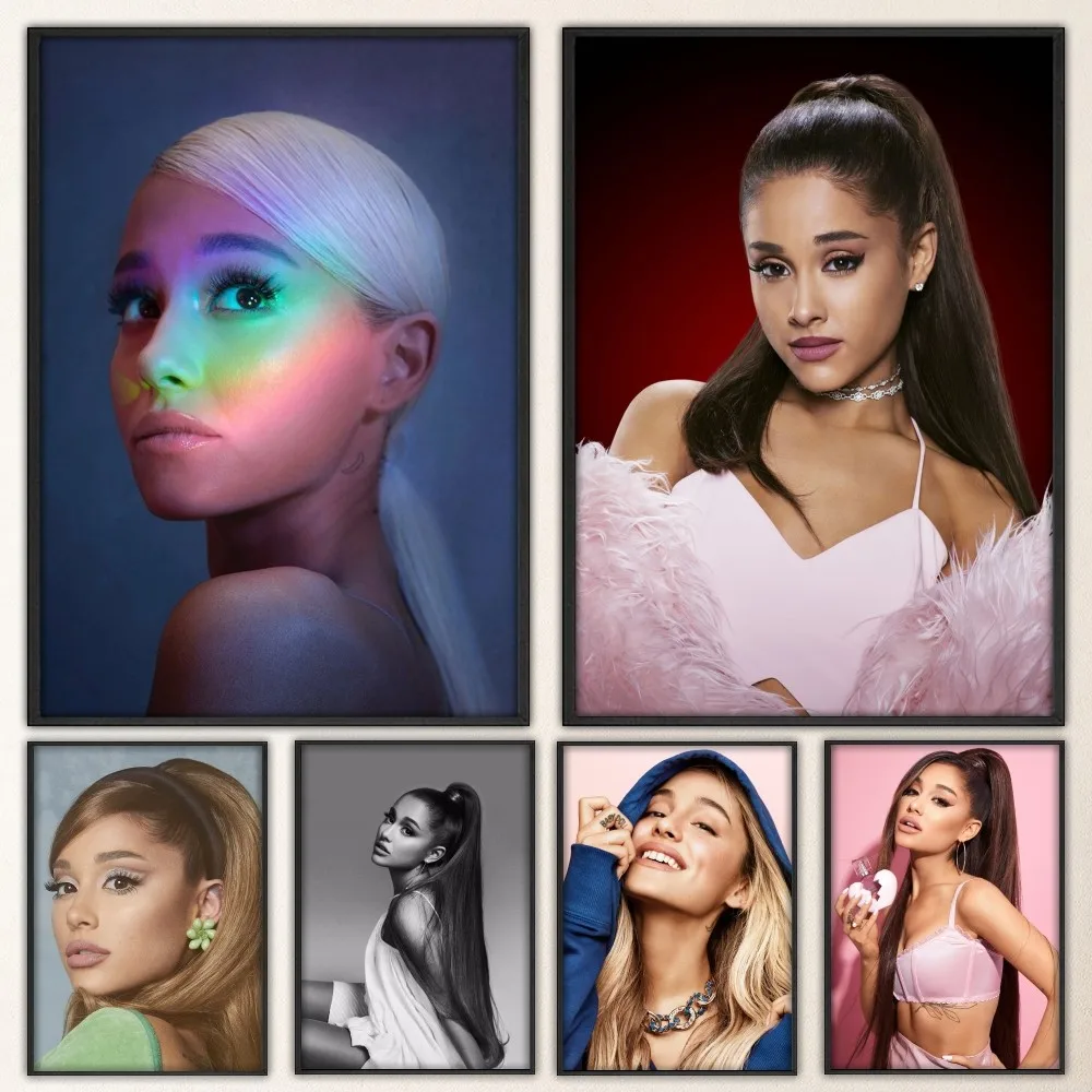 Singer A-Ariana G-Grandes Poster Prints Poster Wall Painting Bedroom Living Room Wall Bar Restaurant Sticker Small