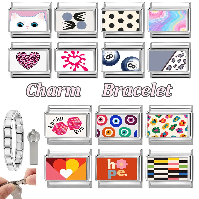 جديد جميل الحيوانات الأليفة القطط والكلاب وصلات سحرية إيطالية تناسب 9 مللي متر سوار الفولاذ المقاوم للصدأ النساء الرجال DIY بها بنفسك صنع المجوهرات