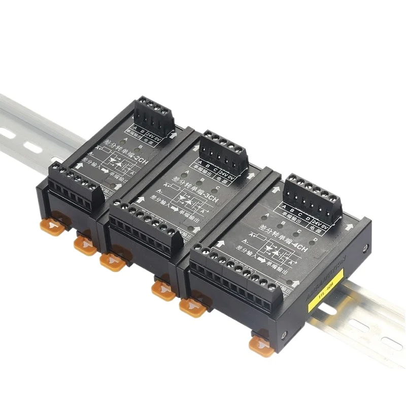 Differential to collector single-ended servo encoder pulse signal converter npn to pnp module