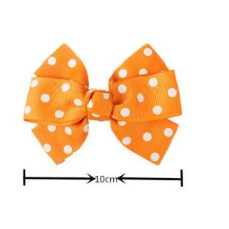 4inch Polka Dot Hair Bows Grosgrain Ribbon Alligator Hair Clips for Toddlers Baby Girls Hair Accessories 10pcs/