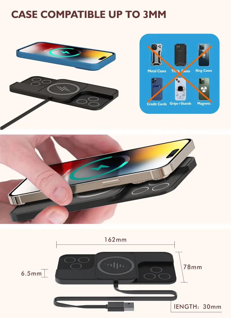 Caricabatterie Wireless Doppio Per Tesla Model 3 E Model Y: Ricarica Rapida Qi, 10W/15W, Con Design Antiscivolo