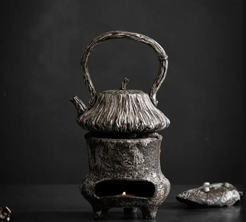 

Retro Ceramic Teapot Portable Travel Handmade Set Lifting Beam Pot Tea Charcoal Stove Ceremony Accessories
