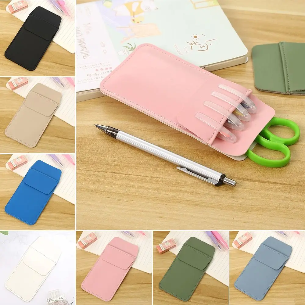 High Quality Useful Double-Layer Leather Doctors Nurses Accessories Leak-Proof Pen Pouch Pen Holder Pocket Protector Pencil Case