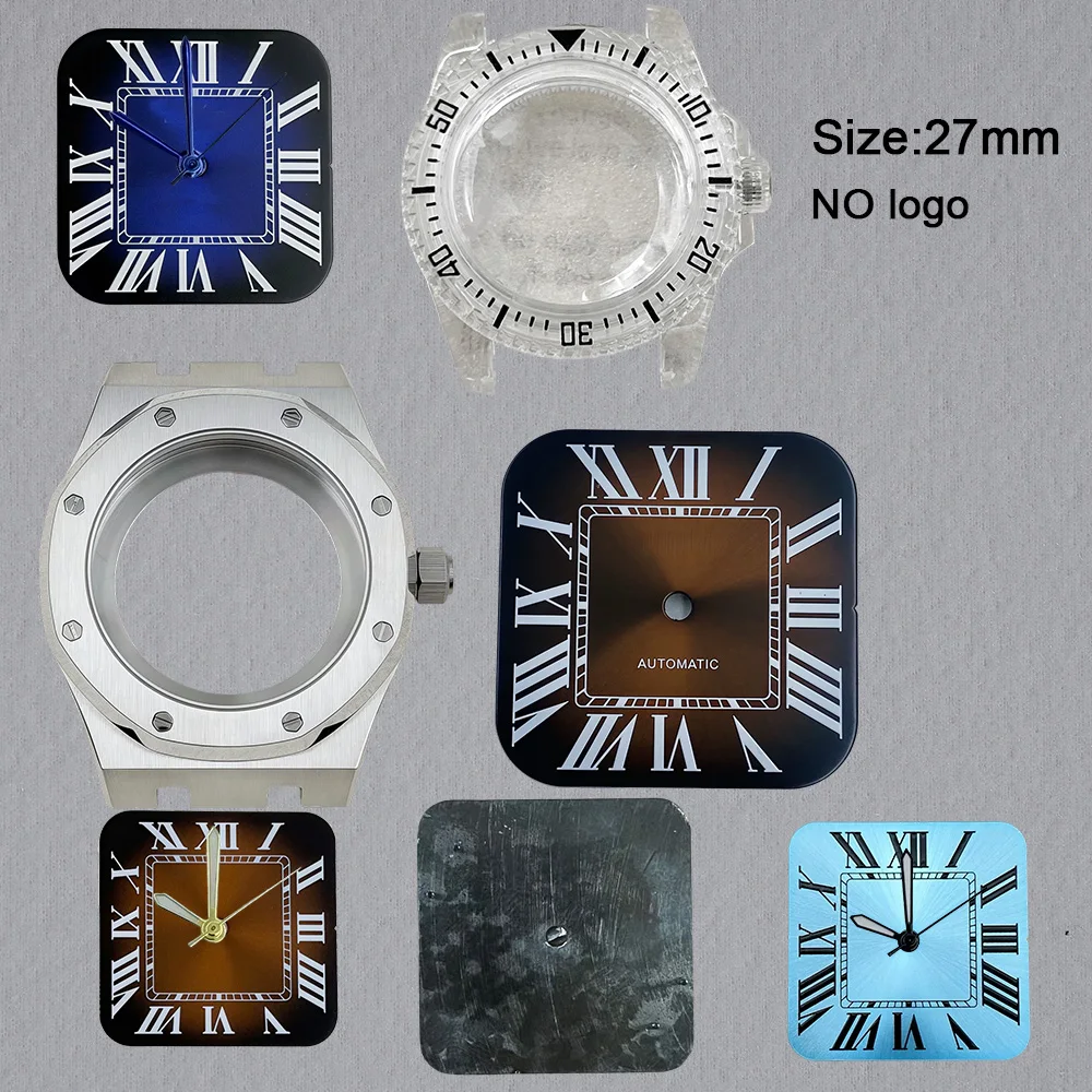 No Logo 27mm Roman Numerals Blank Dial For NH35 Movement Custom Logo Watch Dials Hands Accessories Repair Tools