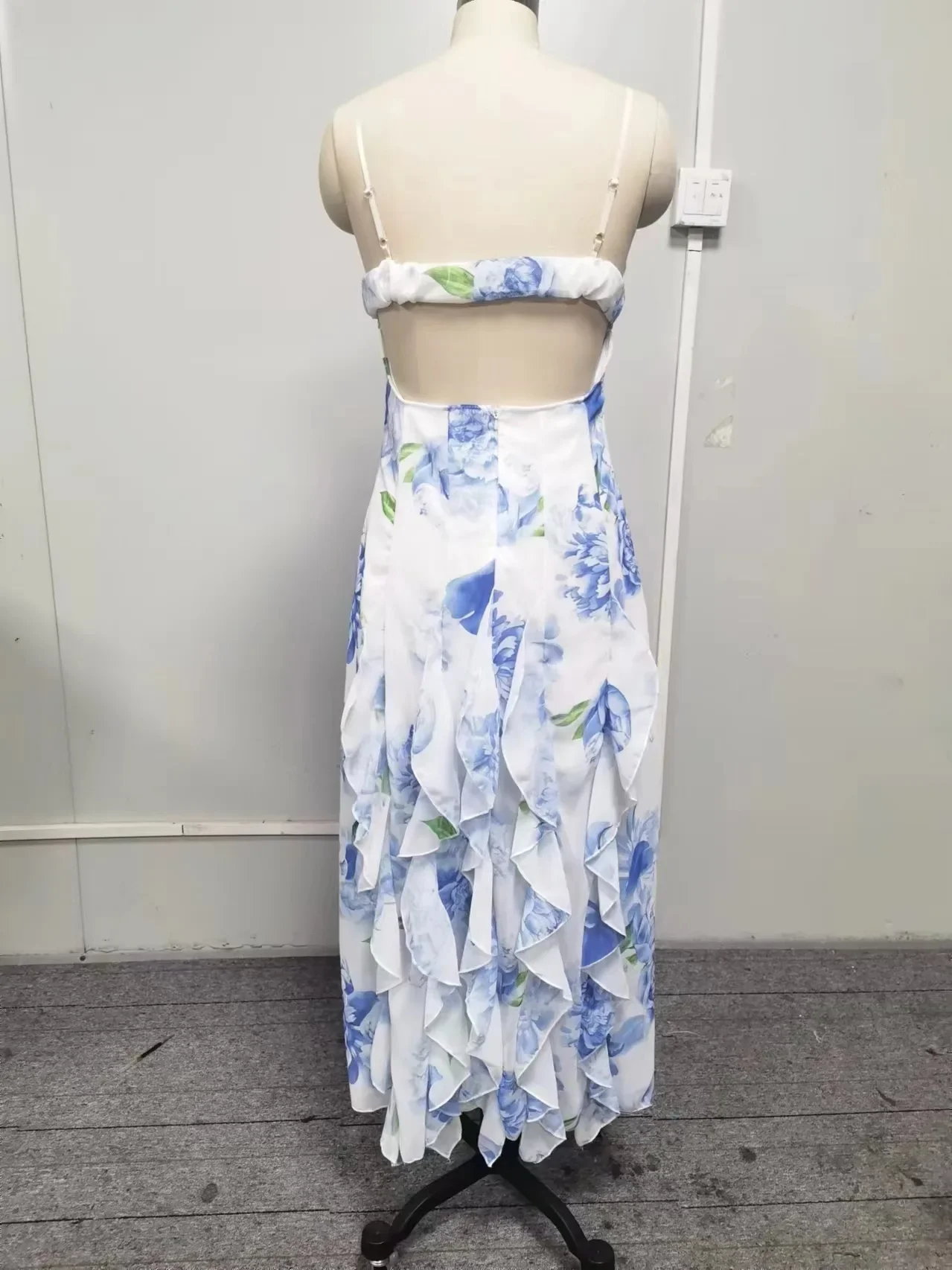 2024 senza maniche Boho Maxi Dress elegante donna estate Casual floreale canotta spalla nuda abiti larghi da spiaggia per le vacanze Vestidos