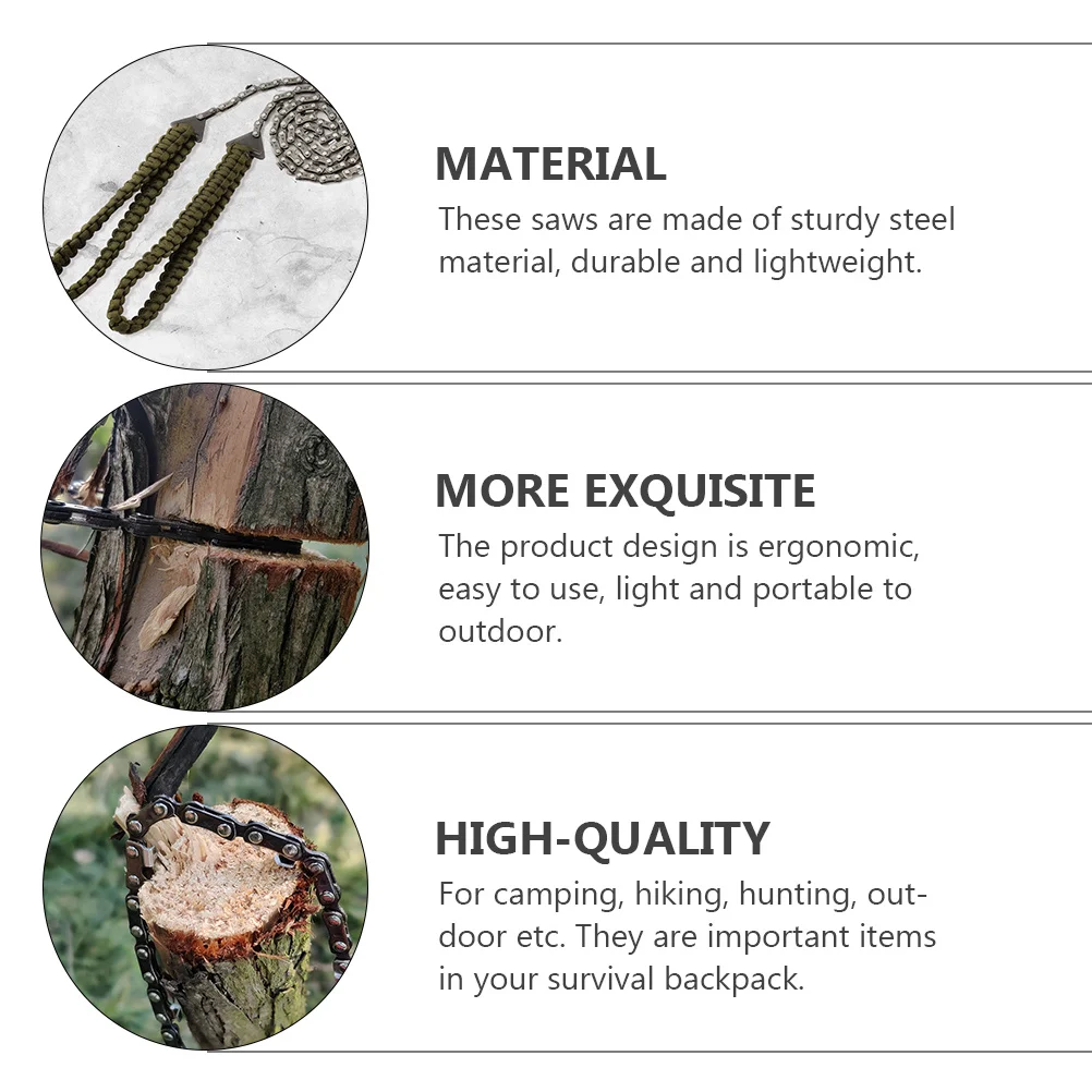 

Pocket Sawing Chain Green Durable Steel Outdoor For Camping Hiking Portable Cutting Supply Effort-Saving Sawing