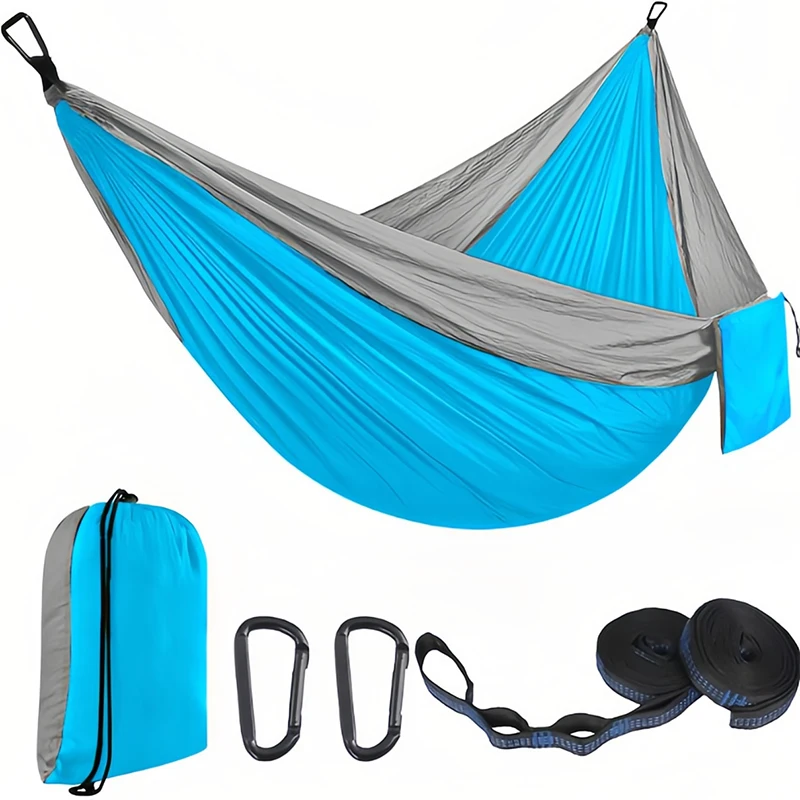 Camping Hammock Portable Lightweight Parachute Nylon Hammock for Outdoors Beach Backpacking Survival or Travel