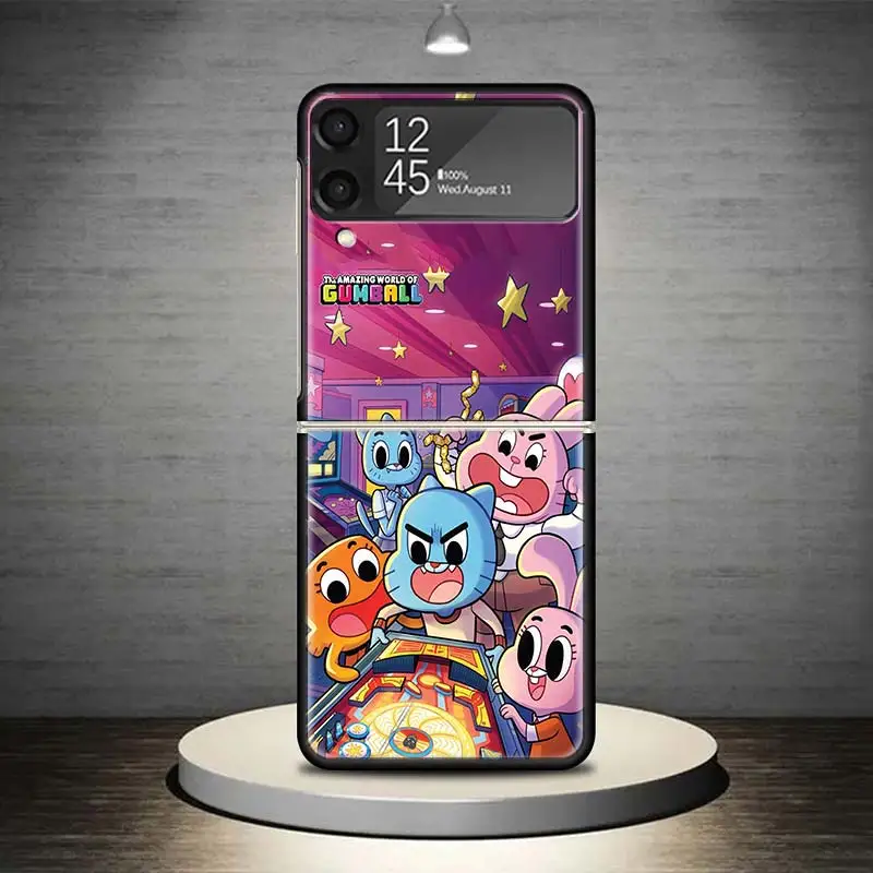 The Amazing World Gumball Phone Case For Samsung Galaxy Z Flip 6 5 4 3 5G Black Cover ZFlip6 ZFlip4 ZFlip5 ZFlip3 Coque Fundas B image 2