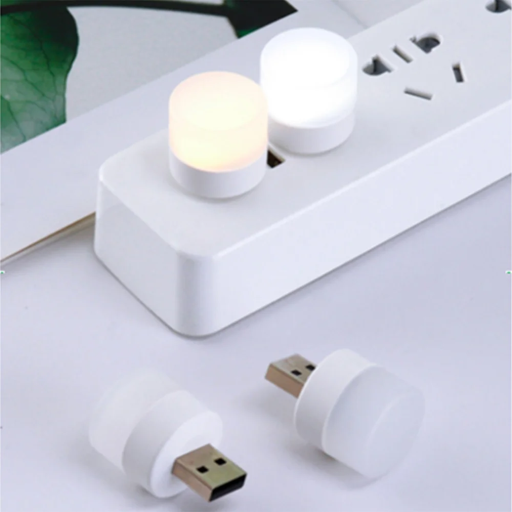 Portable Mini USB Night Light Warm White Eye Protection Book Reading Lamp USB Plug Computer Mobile Power Charging LED Night Lamp