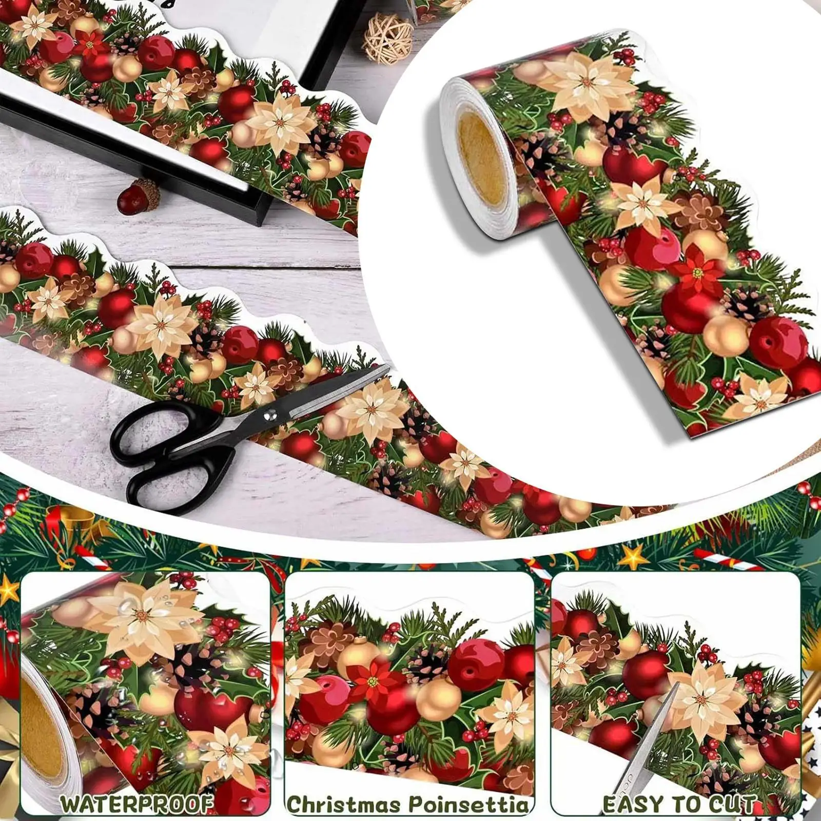 Christmas Bulletin Board Sticker Self Adhesion Sticker Party Paper Sticker Home Sticker Label for Scrapbook Window Birthday