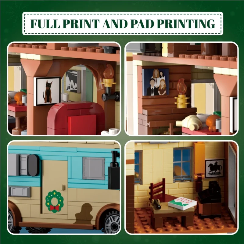 Hot Mad Crazy Christmas Holiday XMAS Cottage House Elk Van Car Buliding Bricks Winter Scene Modular Architecture Toy Kit Gift